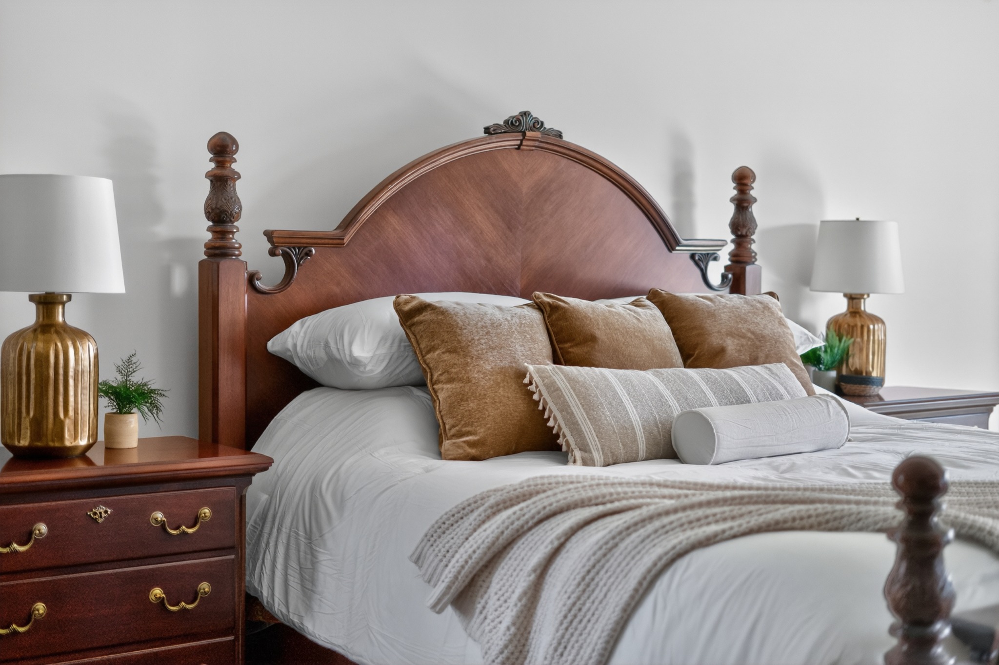 Styled bedroom detail photograph