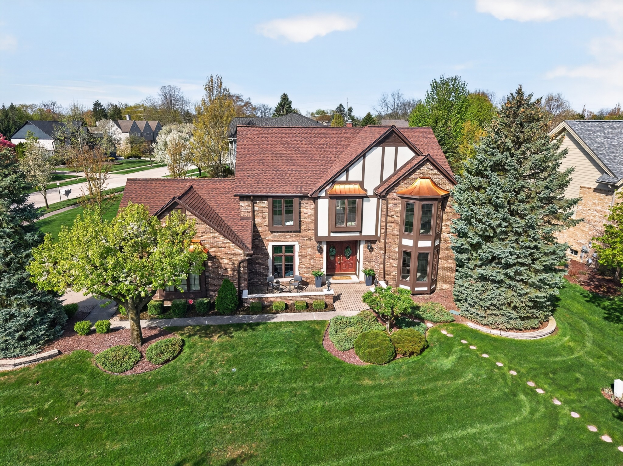 Aerial view of a Southeast Michigan estate
